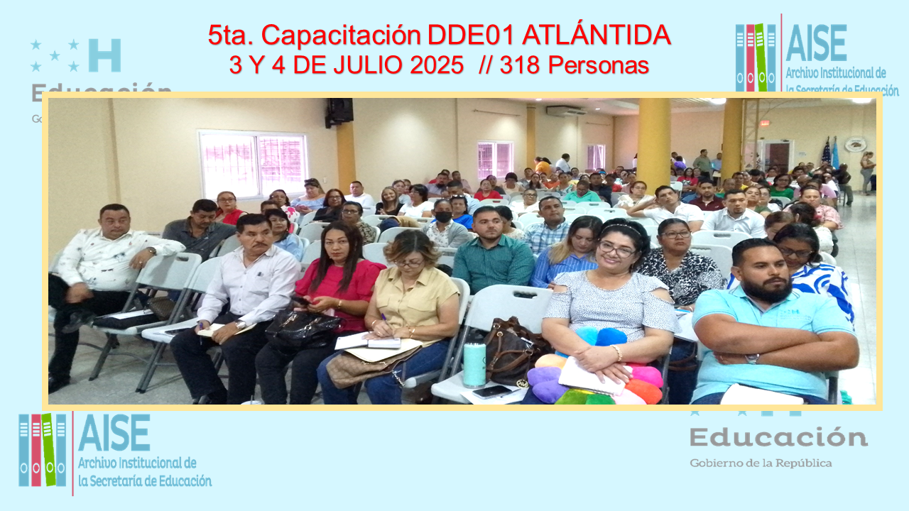 113.- CAPACITACION DIRECCION DEPARTAMENTAL DE ATLÁNTIDA  DDE01 2025