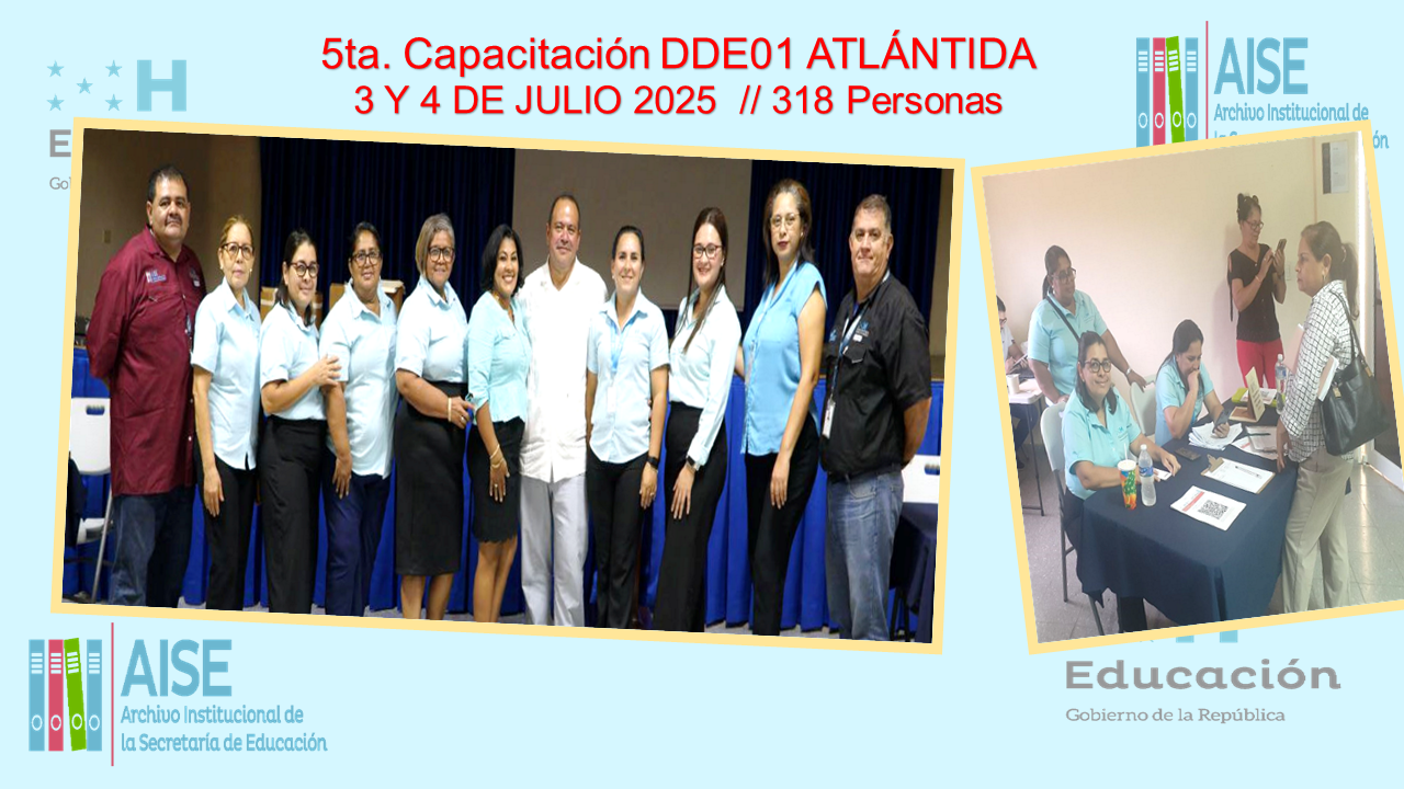 113.- CAPACITACION DIRECCION DEPARTAMENTAL DE ATLÁNTIDA  DDE01 2025