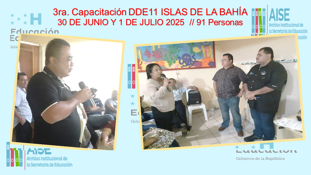 112.- CAPACITACION DIRECCION DEPARTAMENTAL DE ISLAS DE LA BAHIA DDE11