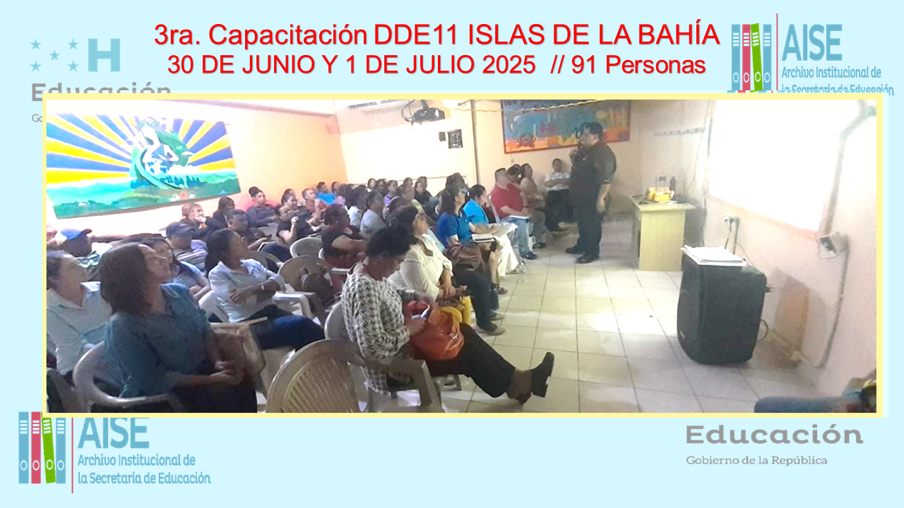 112.- CAPACITACION DIRECCION DEPARTAMENTAL DE ISLAS DE LA BAHIA DDE11