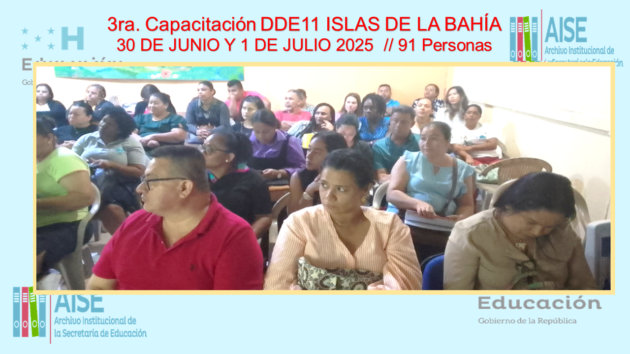 112.- CAPACITACION DIRECCION DEPARTAMENTAL DE ISLAS DE LA BAHIA DDE11