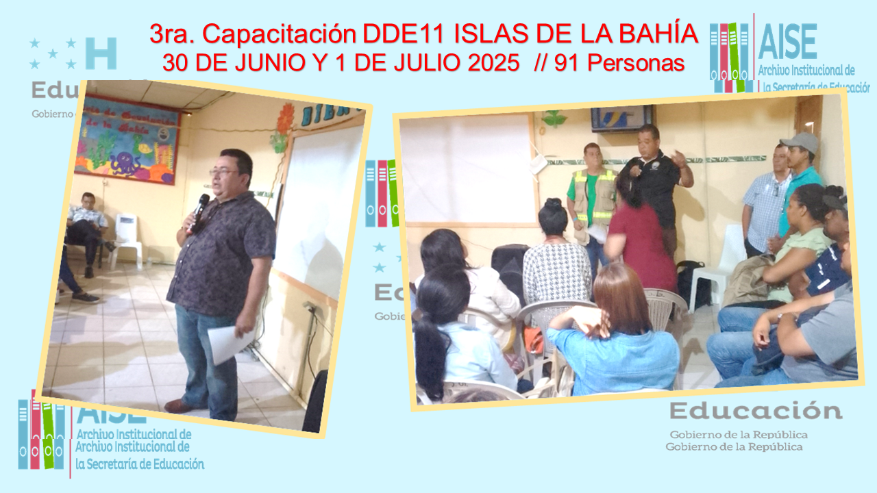 112.- CAPACITACION DIRECCION DEPARTAMENTAL DE ISLAS DE LA BAHIA DDE11