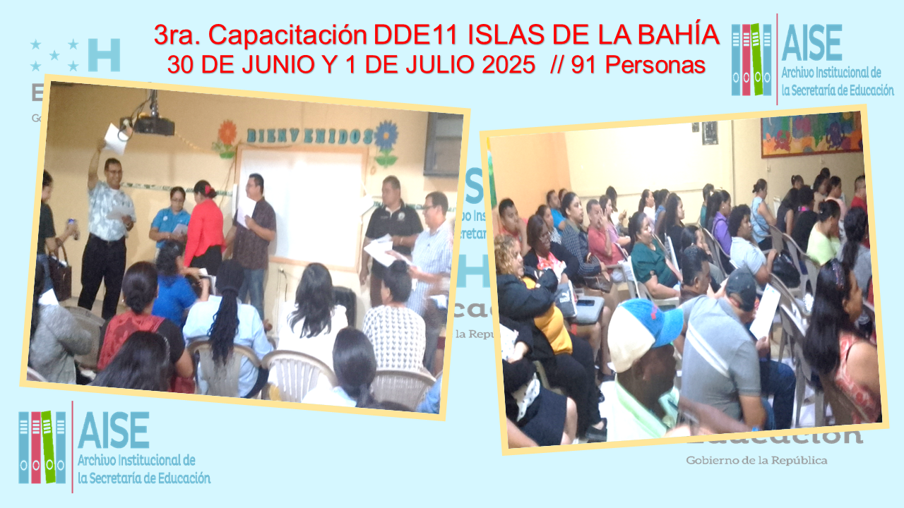 112.- CAPACITACION DIRECCION DEPARTAMENTAL DE ISLAS DE LA BAHIA DDE11