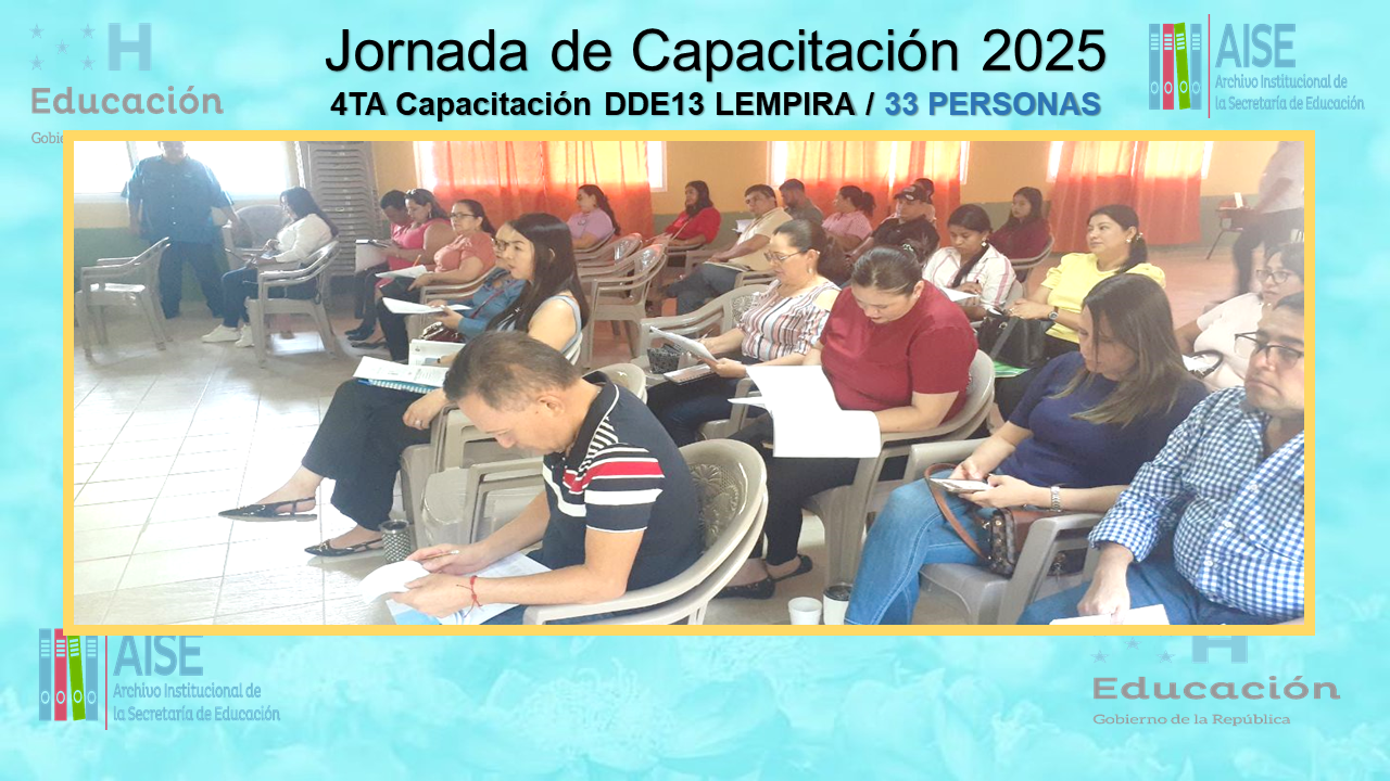 109.- CAPACITACION DIRECCIÓN DEPARTAMENTAL DE LEMPIRA DDE13