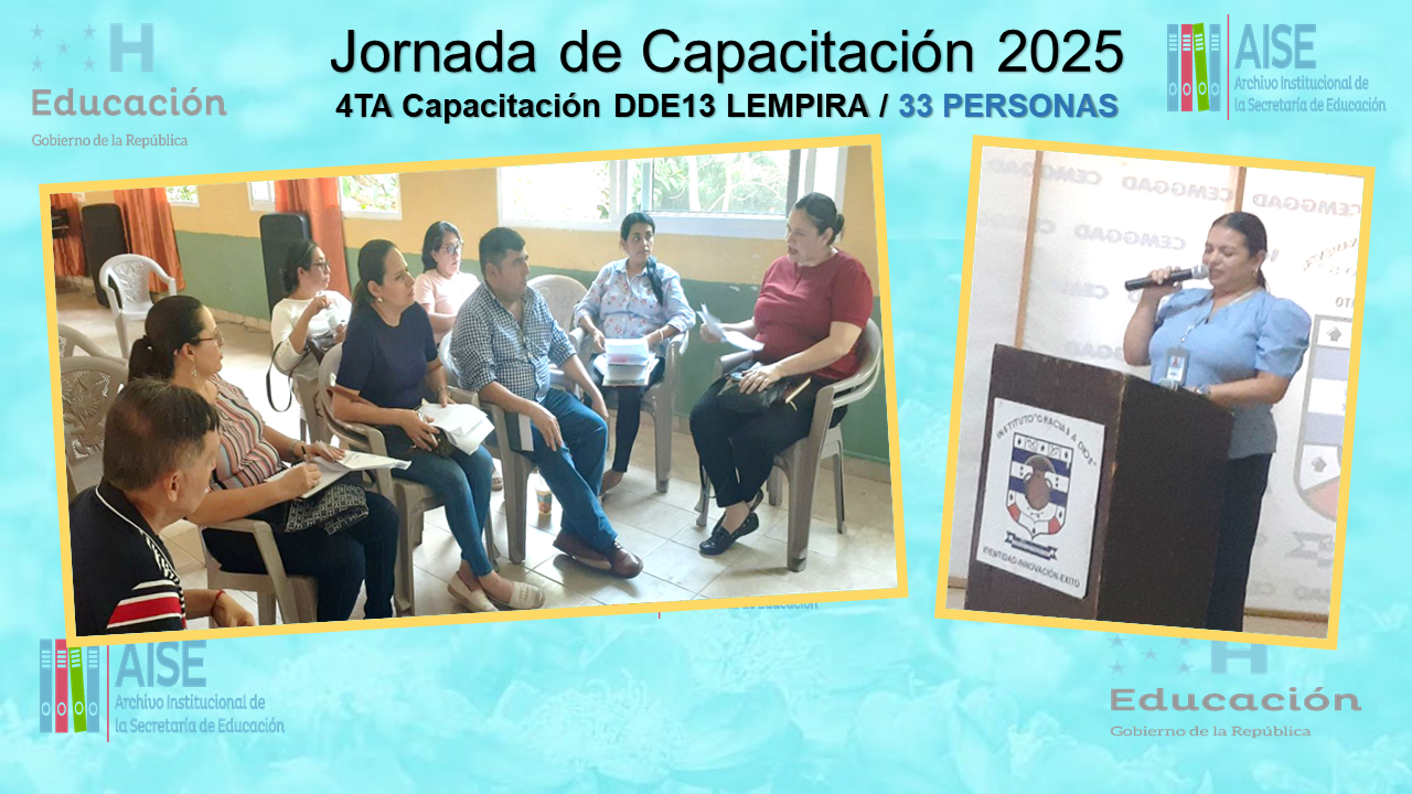 109.- CAPACITACION DIRECCIÓN DEPARTAMENTAL DE LEMPIRA DDE13