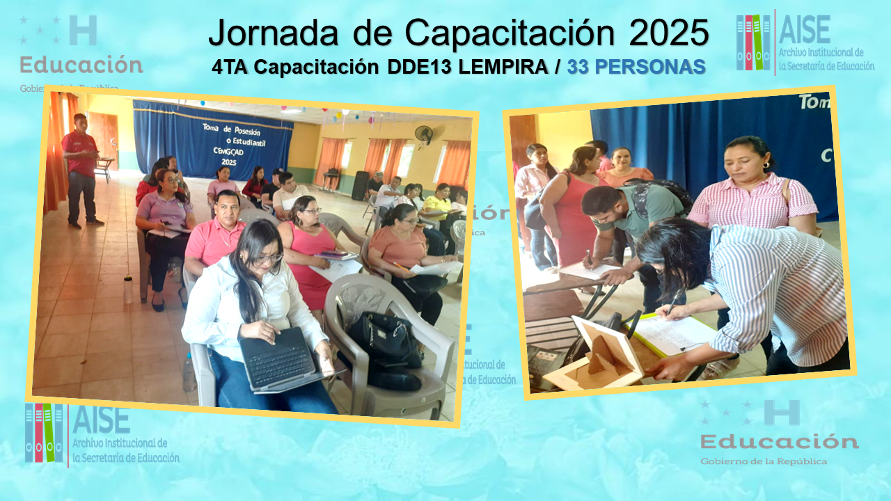 109.- CAPACITACION DIRECCIÓN DEPARTAMENTAL DE LEMPIRA DDE13