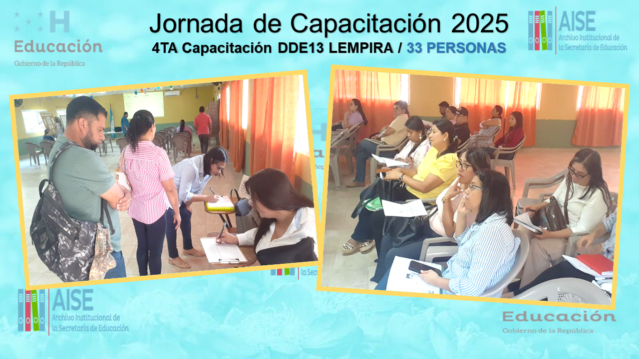 109.- CAPACITACION DIRECCIÓN DEPARTAMENTAL DE LEMPIRA DDE13