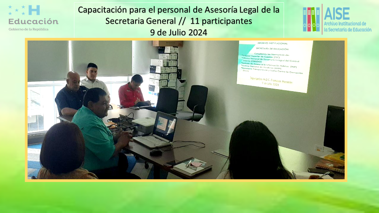 96.- CAPACITACIÓN AL PERSONAL DE ASESORÍA LEGAL